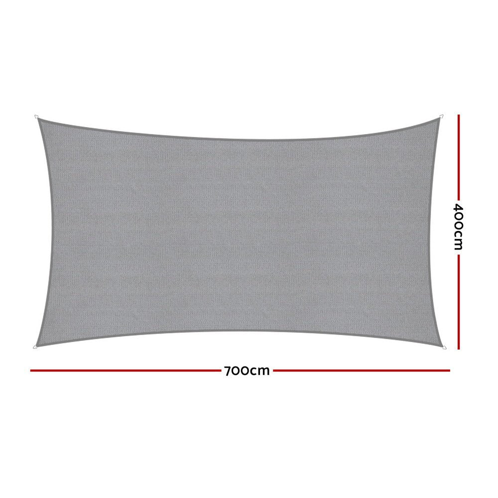 Instahut Sun Shade Sail Shadecloth Canopy Rectangle 280gsm 4x6m | Outdoorium