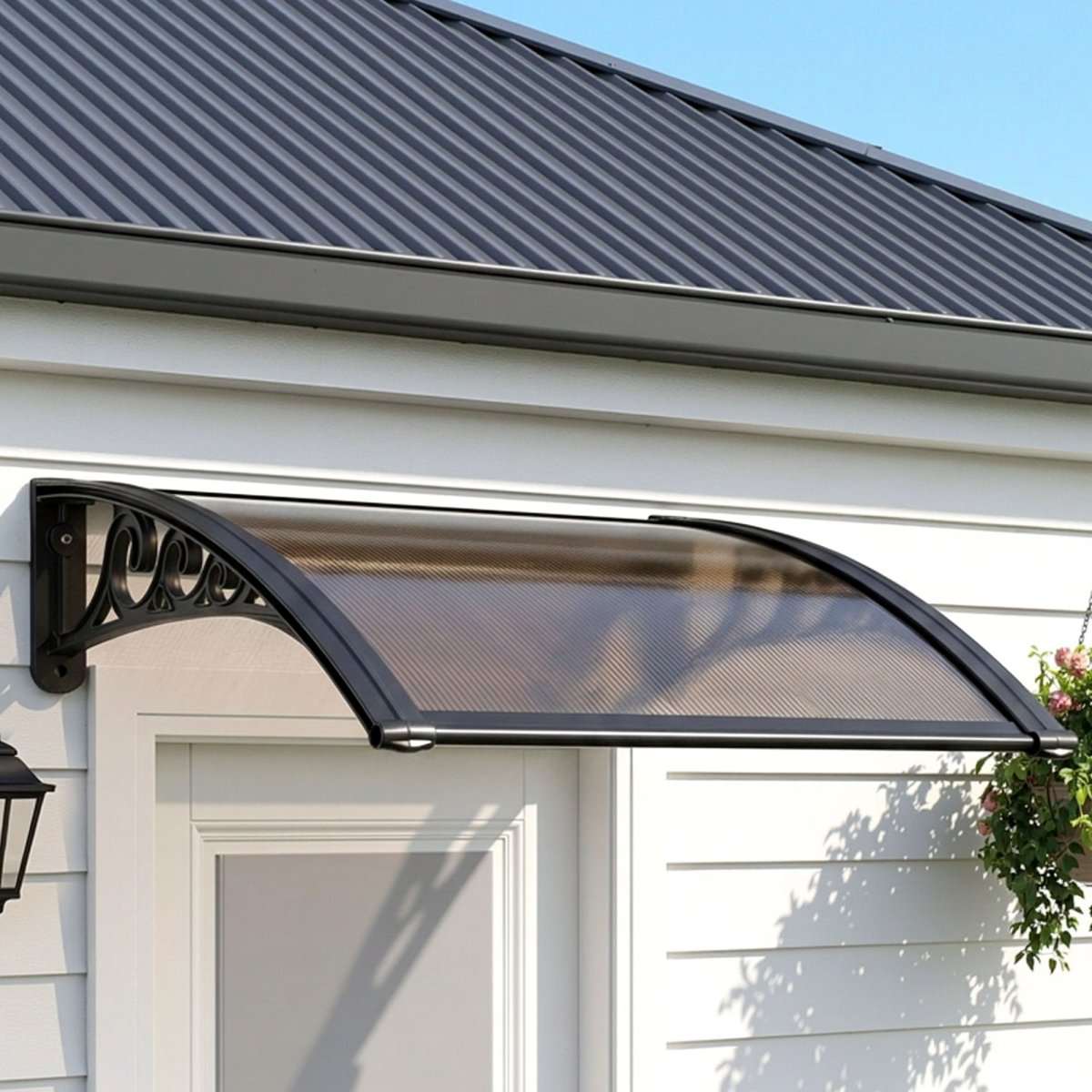 Instahut Window Awning Drainage 0.6mx0.6m Outdoor Brown | Home & Garden > Shading > Awnings