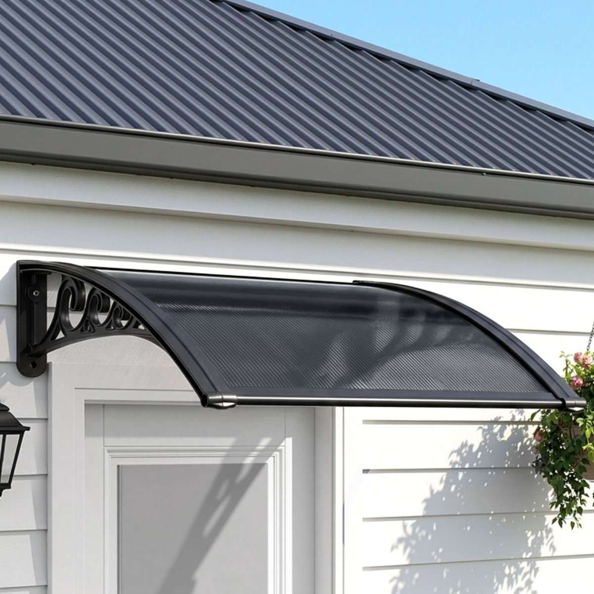 Instahut Window Awning Drainage 0.6mx0.6m Outdoor Grey | Home & Garden > Shading > Awnings