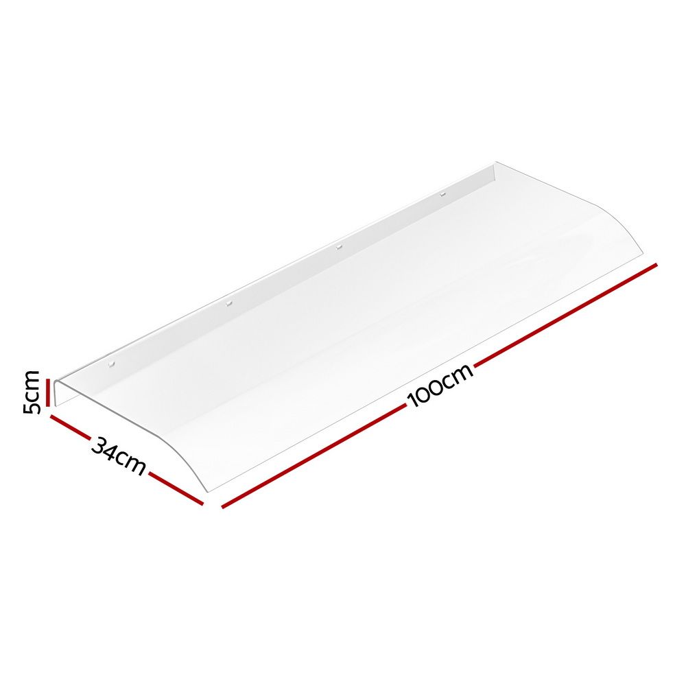 Instahut Window Door Awning 0.4mx1m Transparent | Home & Garden > Shading > Awnings