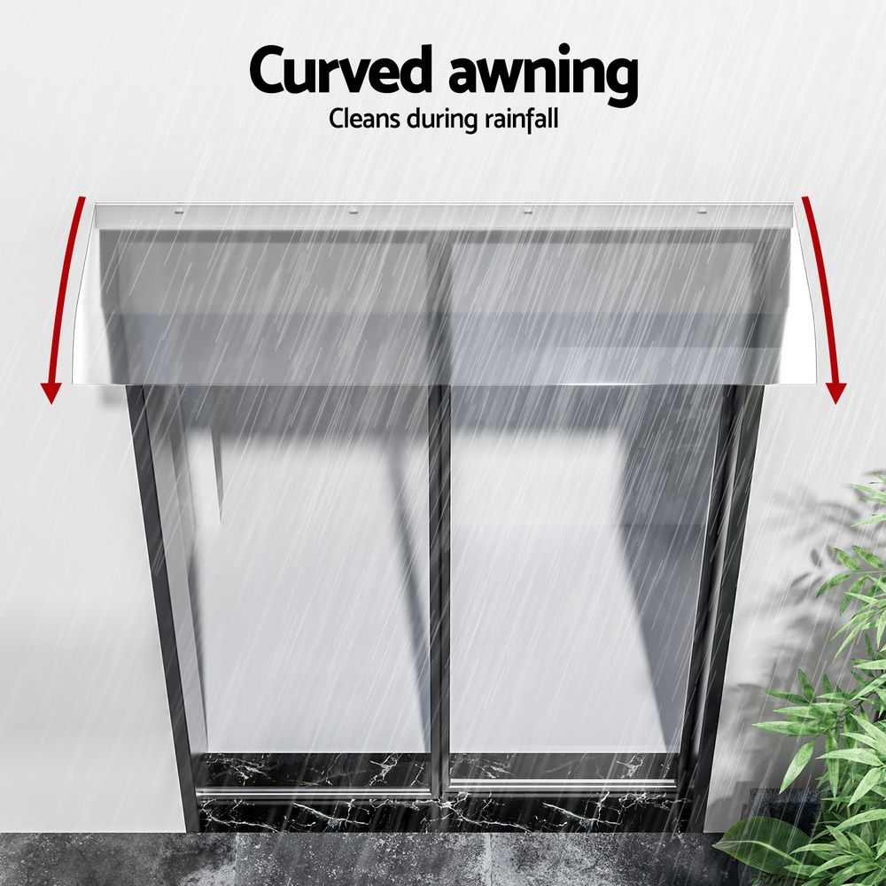 Instahut Window Door Awning 0.4mx1m Transparent | Home & Garden > Shading > Awnings