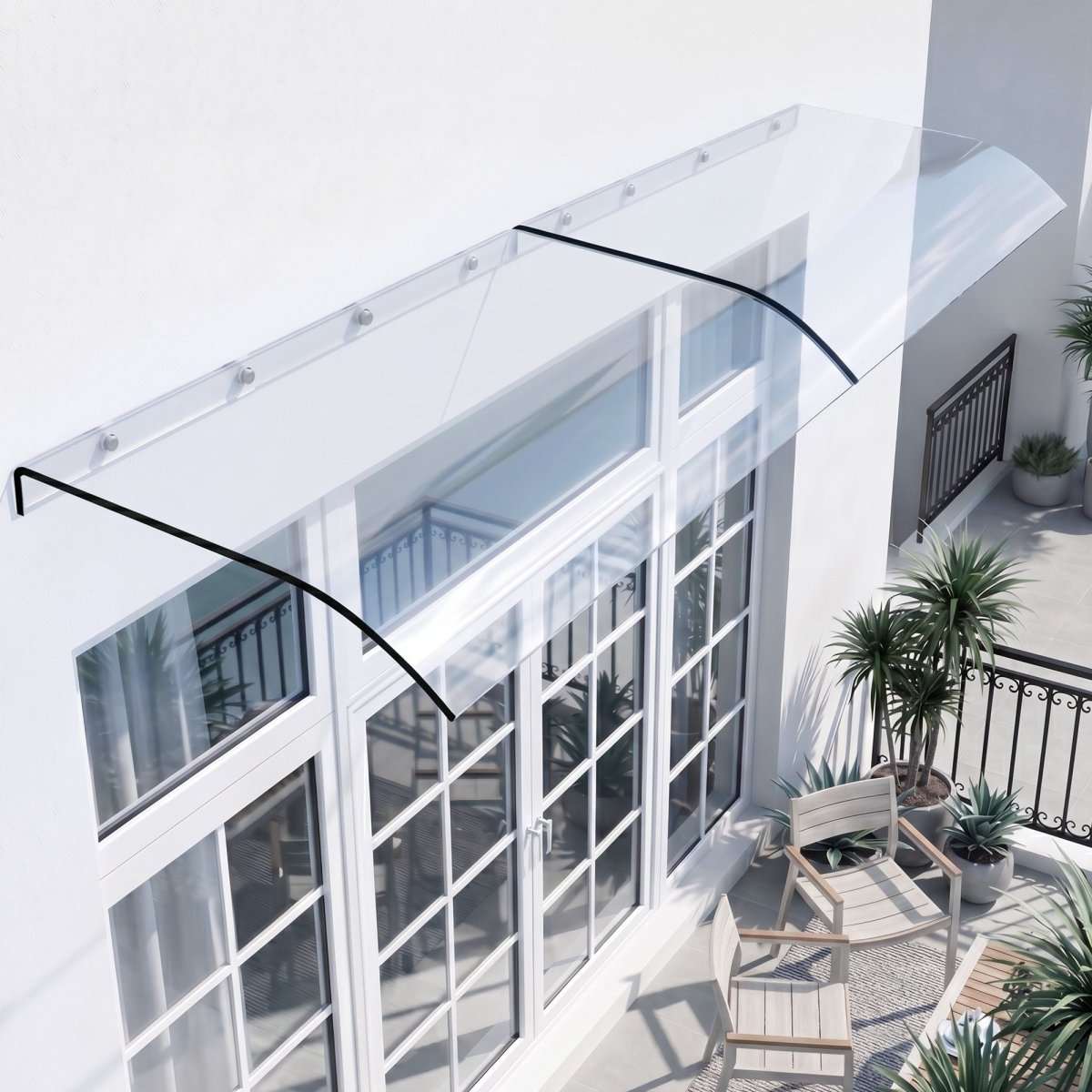 Instahut Window Door Awning 0.4mx2m Transparent | Home & Garden > Shading > Awnings