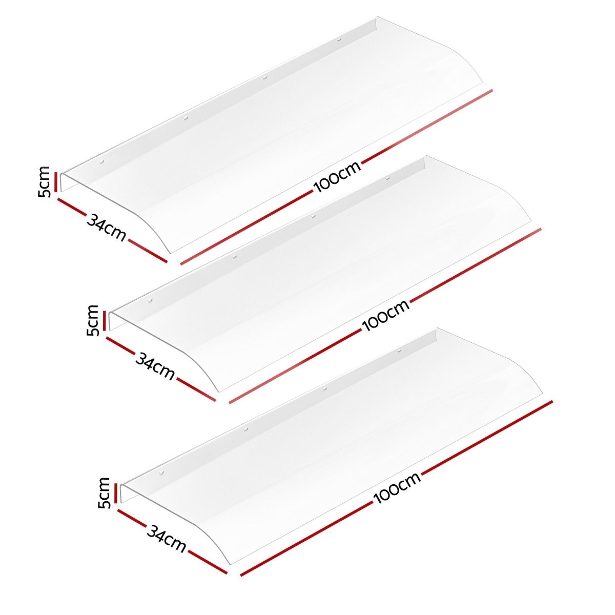 Instahut Window Door Awning 0.4mx3m Transparent | Home & Garden > Shading > Awnings