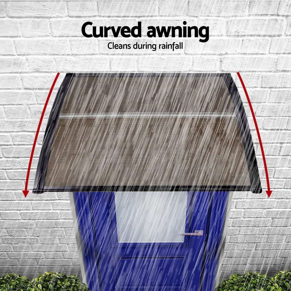 Instahut Window Door Awning 0.8mx1m Brown | Home & Garden > Shading > Awnings