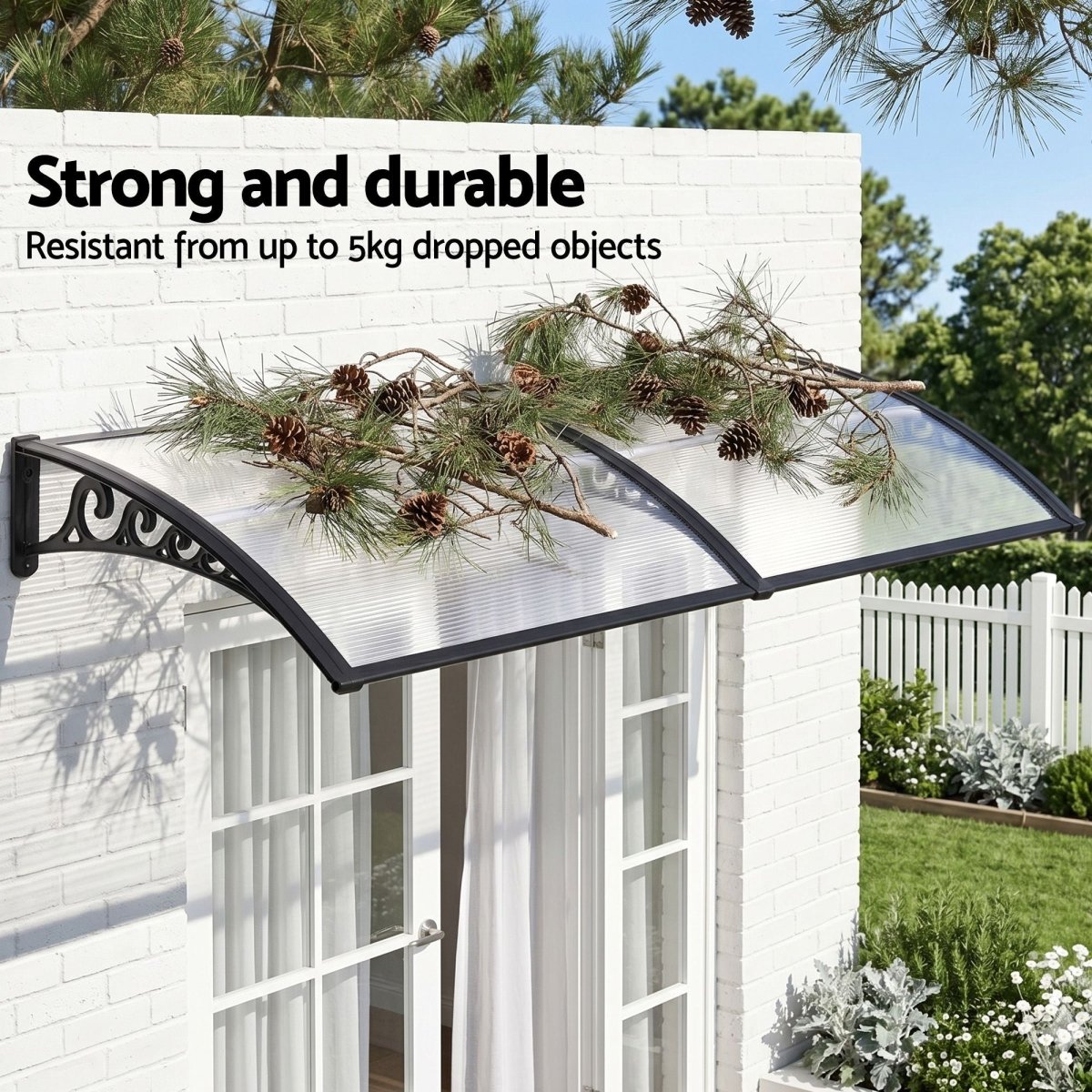 Instahut Window Door Awning 0.8mx2m Transparent | Home & Garden > Shading > Awnings
