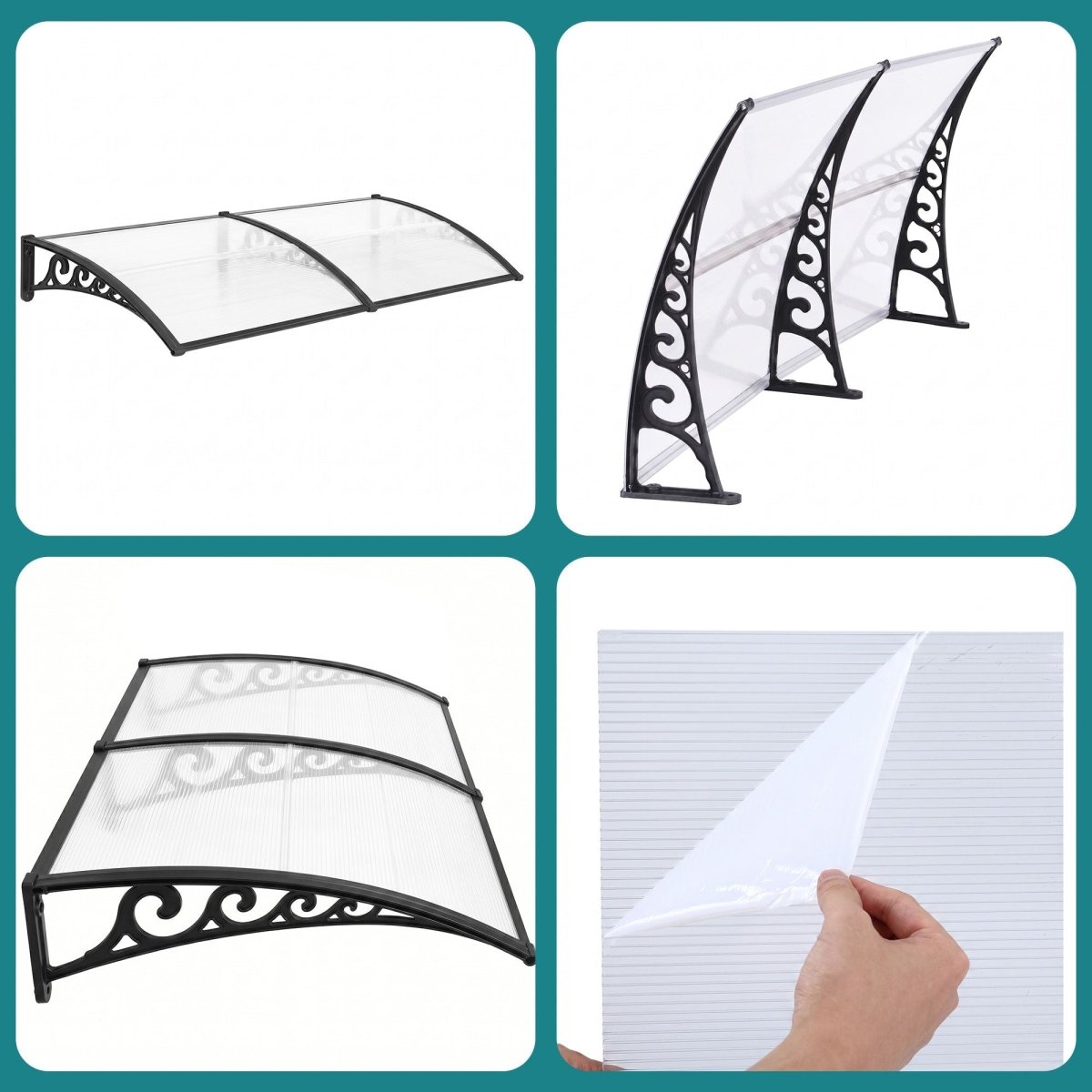 Instahut Window Door Awning 0.8mx2m Transparent | Home & Garden > Shading > Awnings