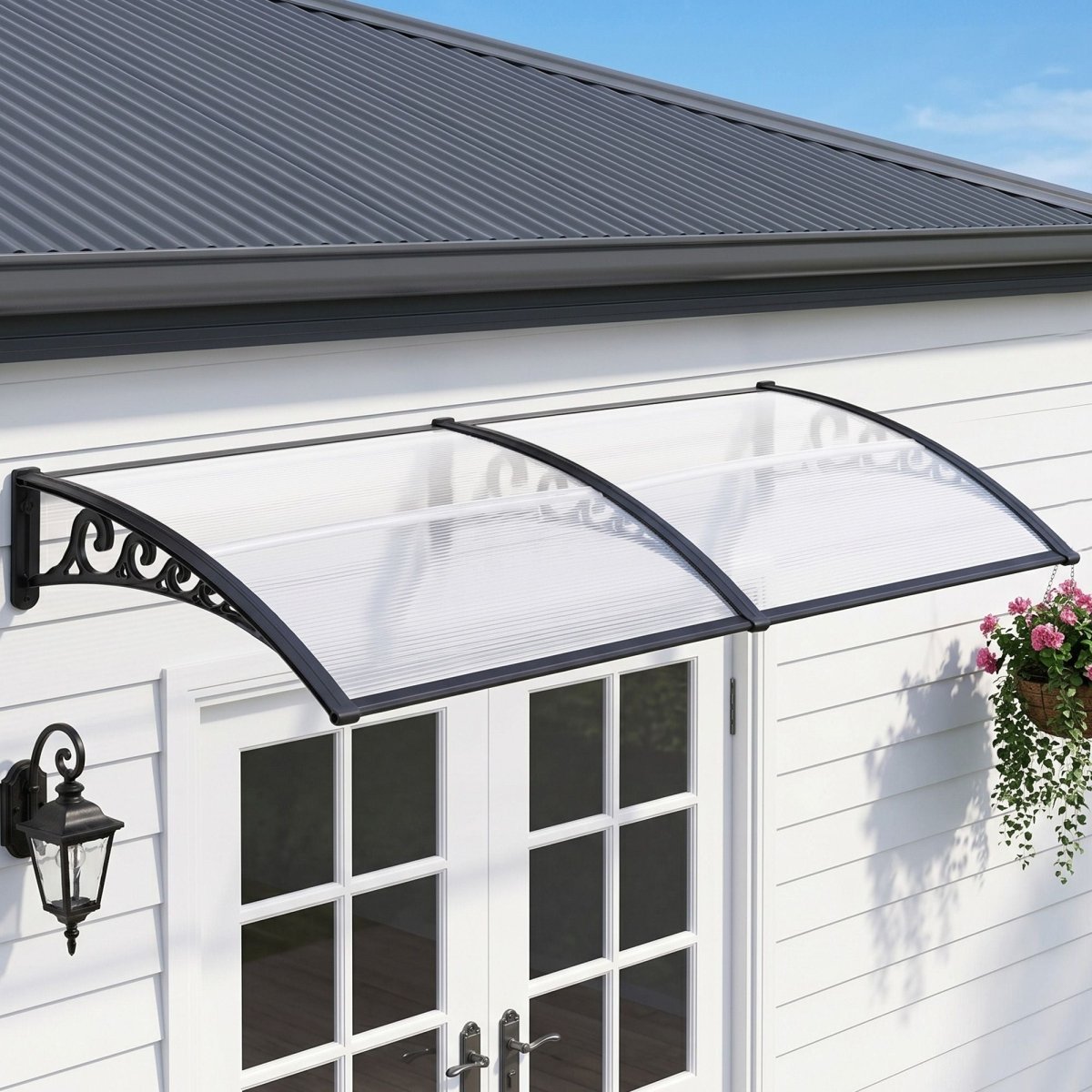 Instahut Window Door Awning 0.8mx2m Transparent | Home & Garden > Shading > Awnings