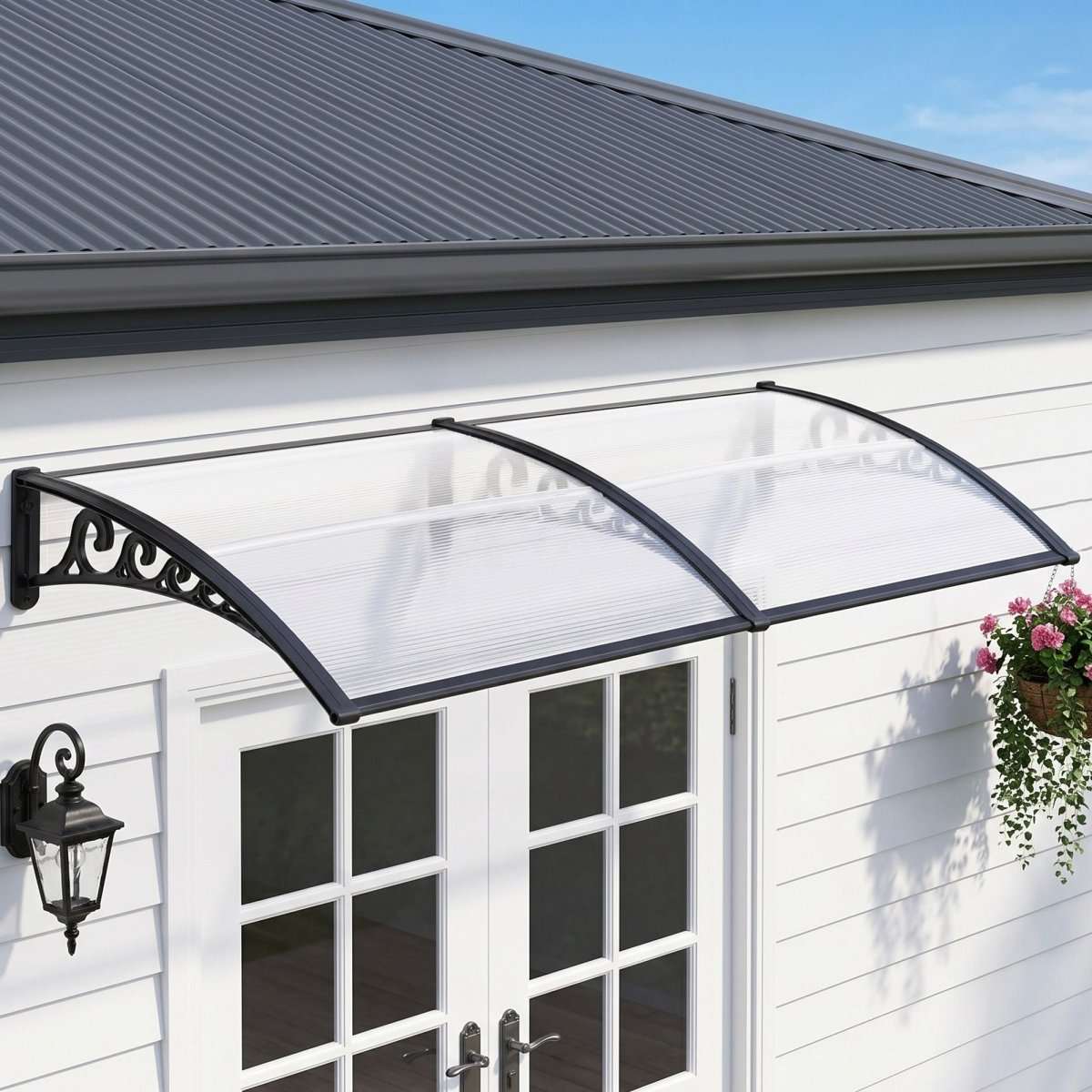 Instahut Window Door Awning 0.8mx2m Transparent | Home & Garden > Shading > Awnings