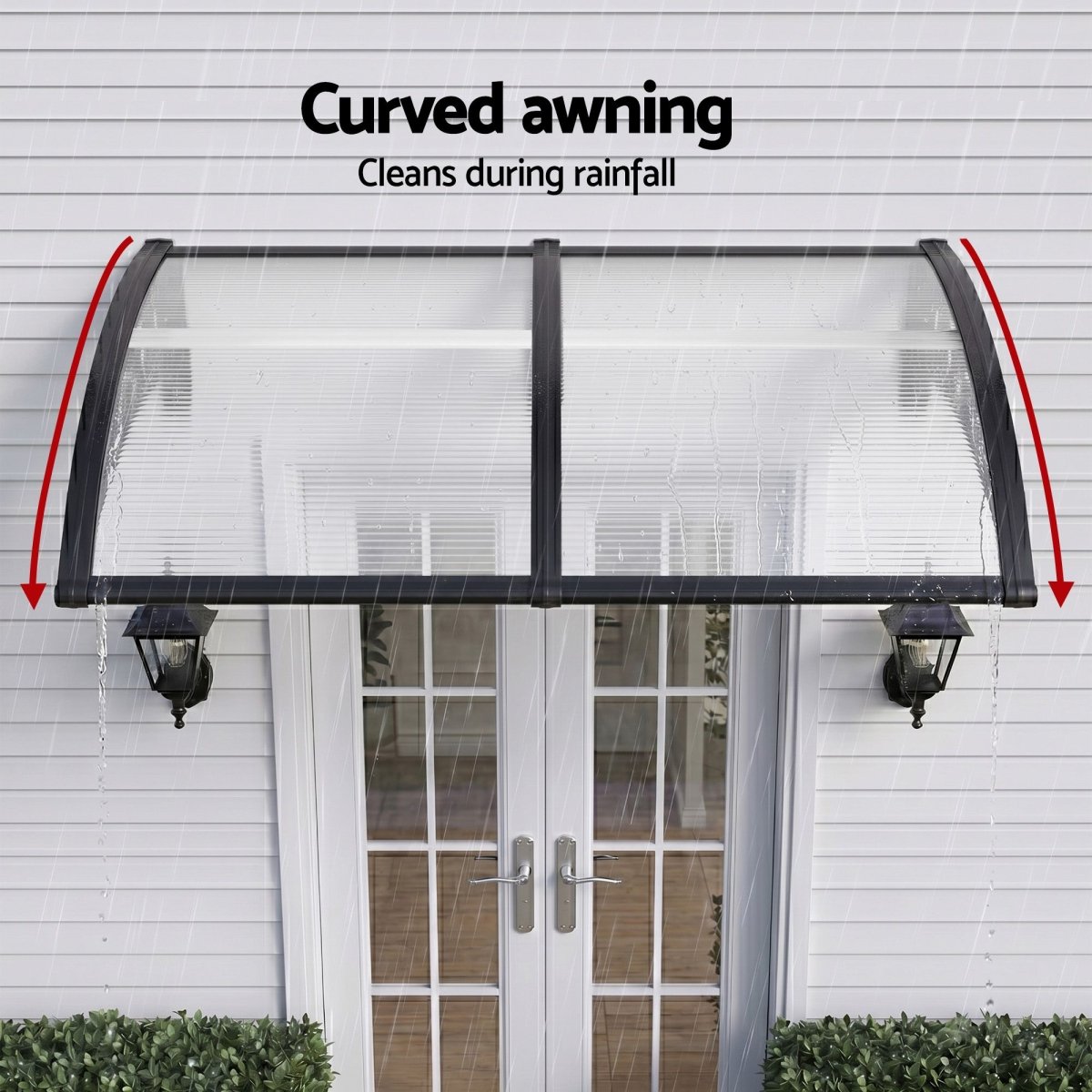 Instahut Window Door Awning 0.8mx2m Transparent | Home & Garden > Shading > Awnings