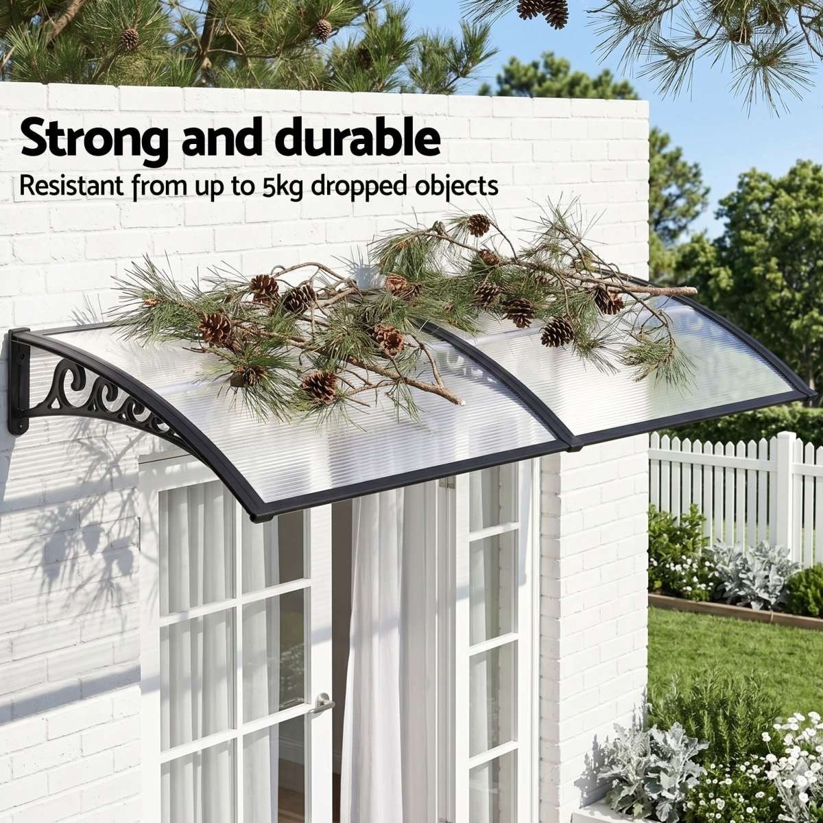 Instahut Window Door Awning 0.8mx2m Transparent | Home & Garden > Shading > Awnings