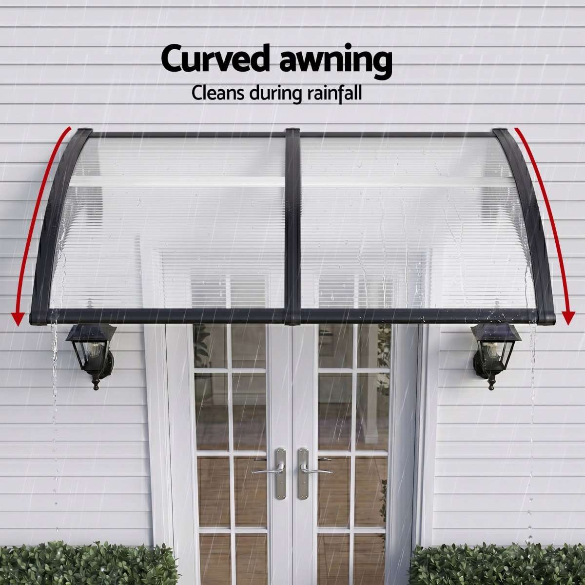 Instahut Window Door Awning 0.8mx2m Transparent | Home & Garden > Shading > Awnings