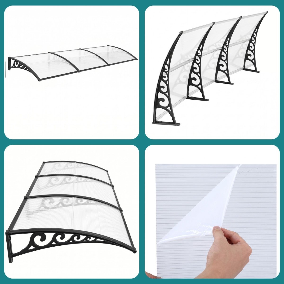 Instahut Window Door Awning 0.8mx3m Transparent | Home & Garden > Shading > Awnings
