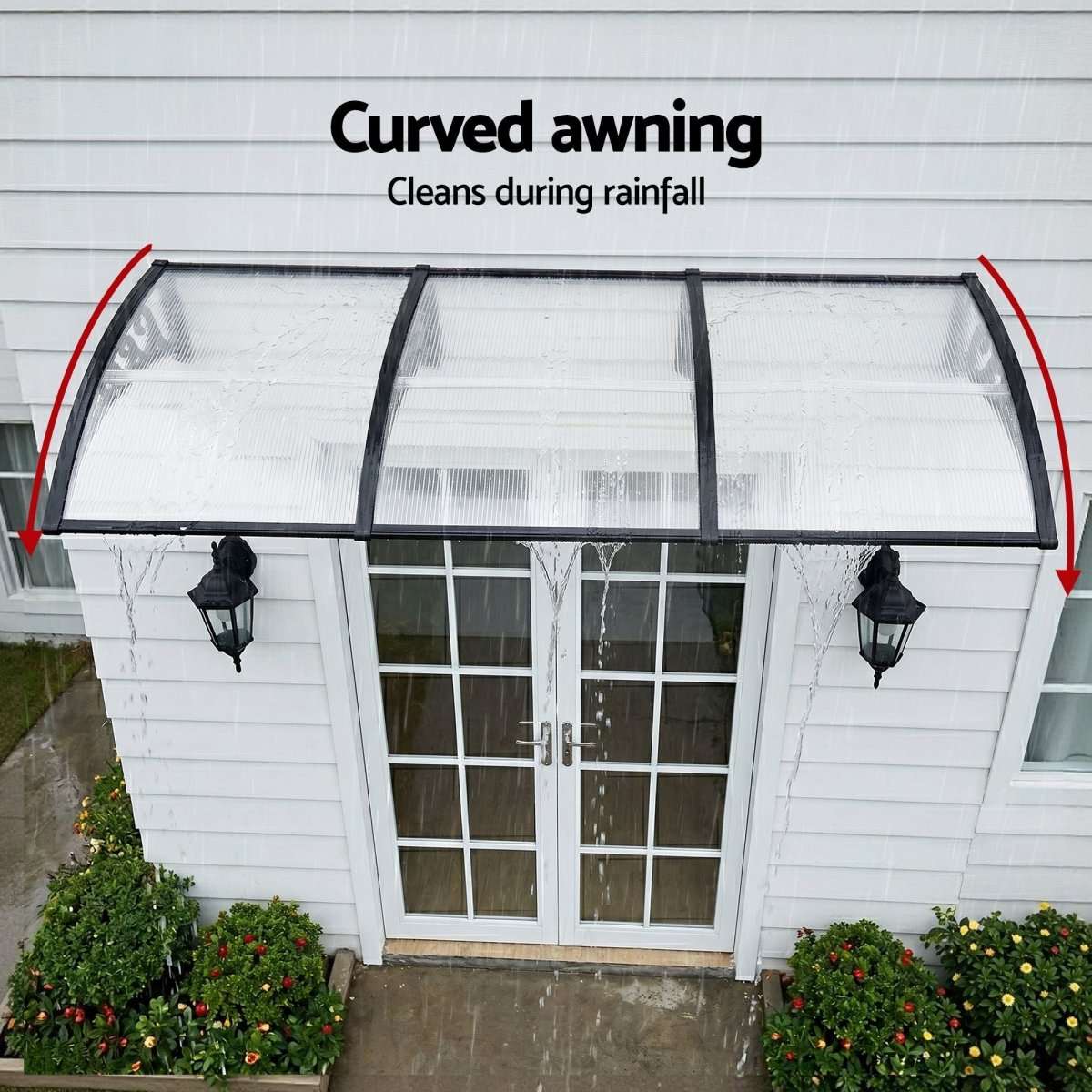 Instahut Window Door Awning 0.8mx3m Transparent | Home & Garden > Shading > Awnings