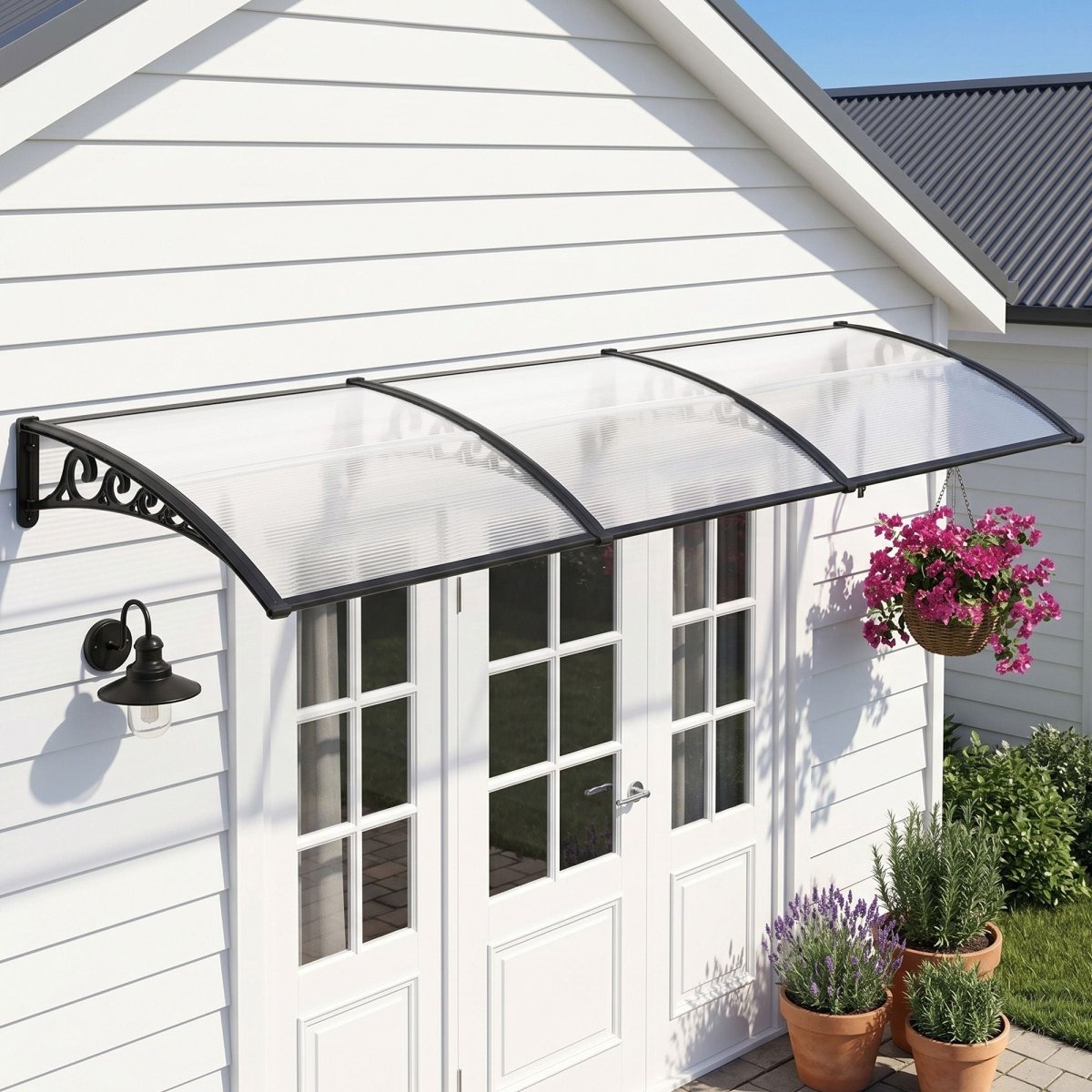 Instahut Window Door Awning 0.8mx3m Transparent | Home & Garden > Shading > Awnings