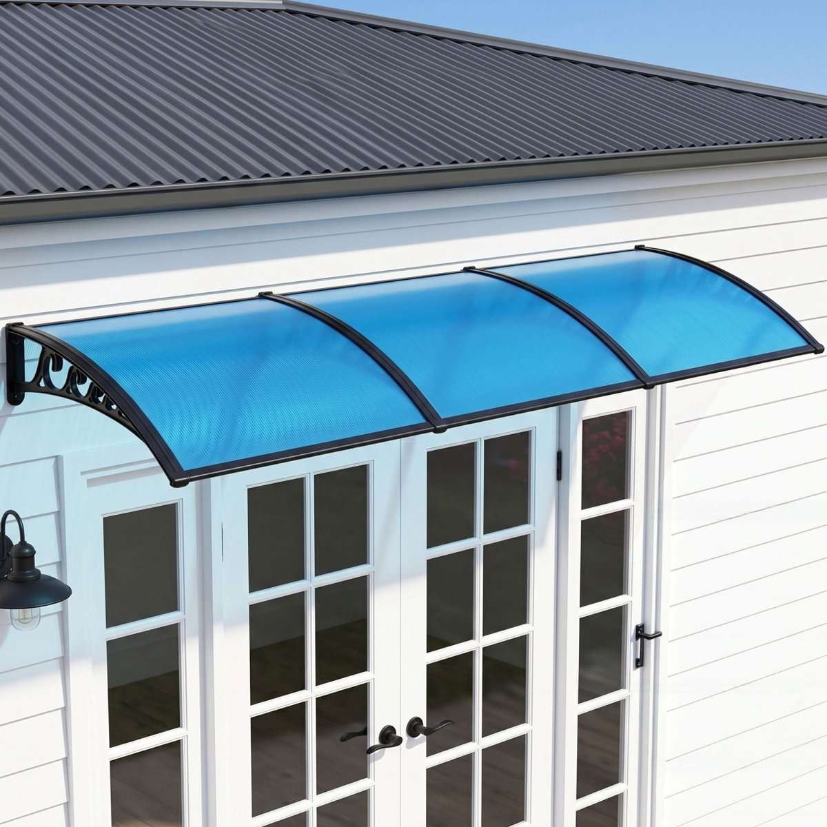 Instahut Window Door Awning 1mx3m Blue | Home & Garden > Shading > Awnings