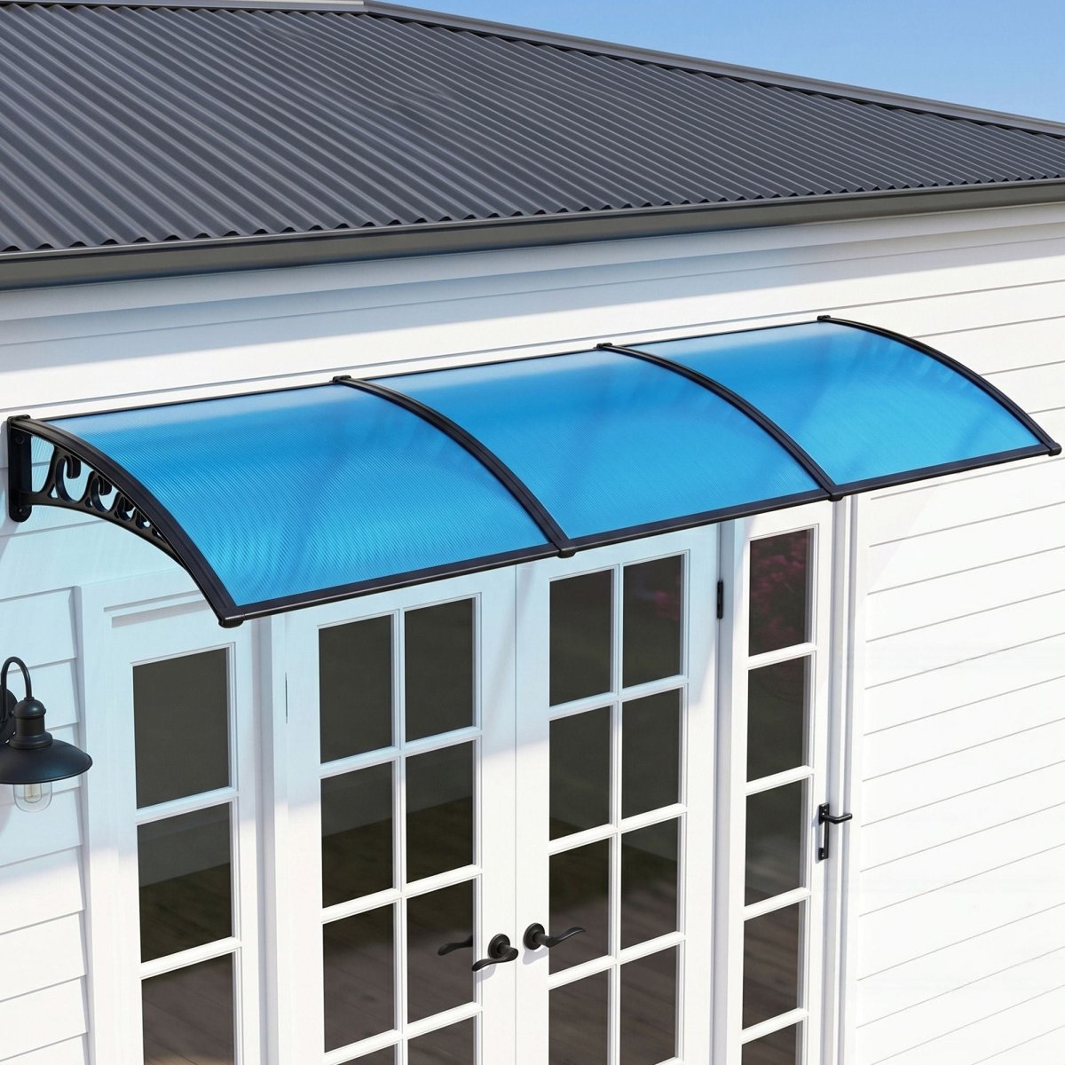Instahut Window Door Awning 1mx3m Blue | Home & Garden > Shading > Awnings