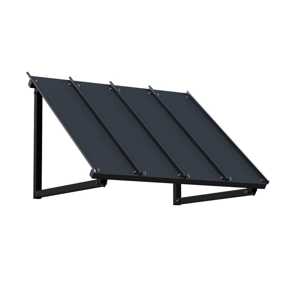 Instahut Window Door Awning Canopy 1mx1.2m Black Metal Frame - Outdoorium