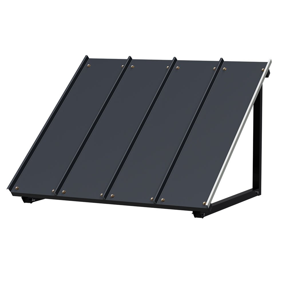 Instahut Window Door Awning Canopy 1mx1.2m Black Metal Frame - Outdoorium