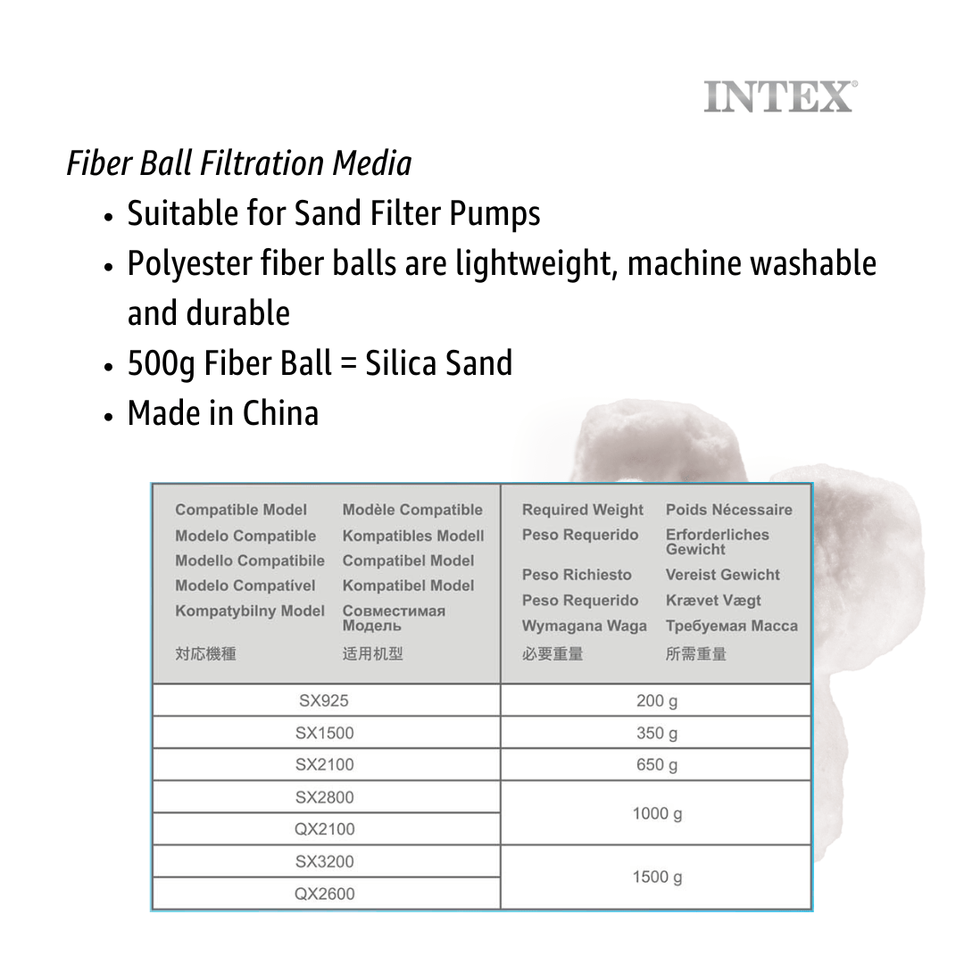 Intex Fiber Ball Filtration Replacement Ball 500g 29045 | Outdoorium