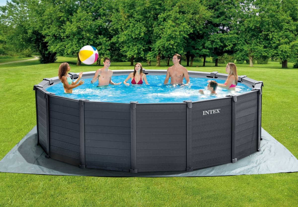 Intex Intex Graphite Grey Panel Pool 4.78 x 1.24M 26384 | Outdoorium
