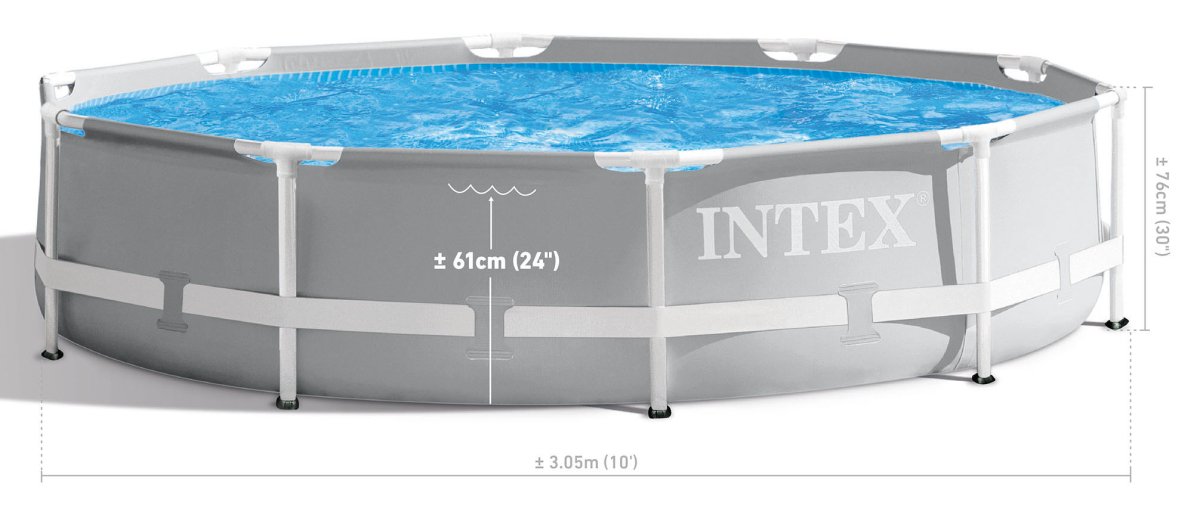 Intex PRISM 10' Metal Frame Above Ground Pool - 305cm x 76cm 26702 | Outdoorium