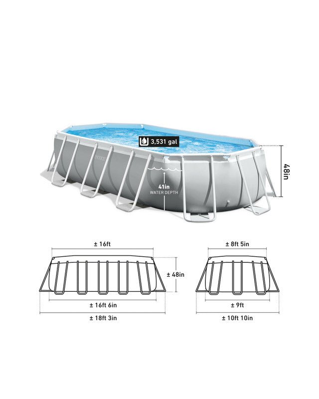 Intex PRISM Frame 16' Above Ground Pool 503cm x 274cm x 122cm 26796 | Outdoorium