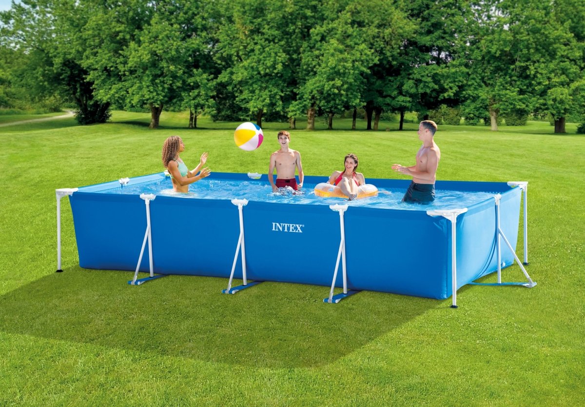 Intex Rectangular Frame Pool 4.5m X 2.2m X 0.84m with Filter/Pump 28274 | Outdoorium