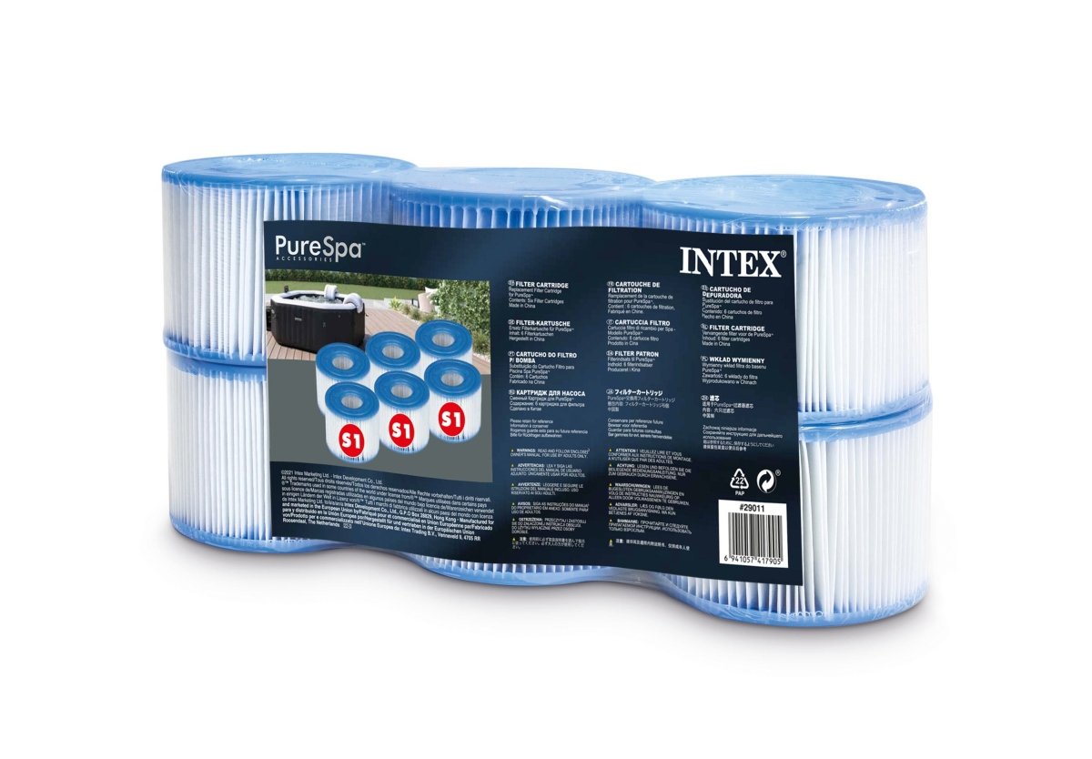 Intex Spa S1 Replacement Filter Cartridges 6 Pack 29011 | Outdoorium