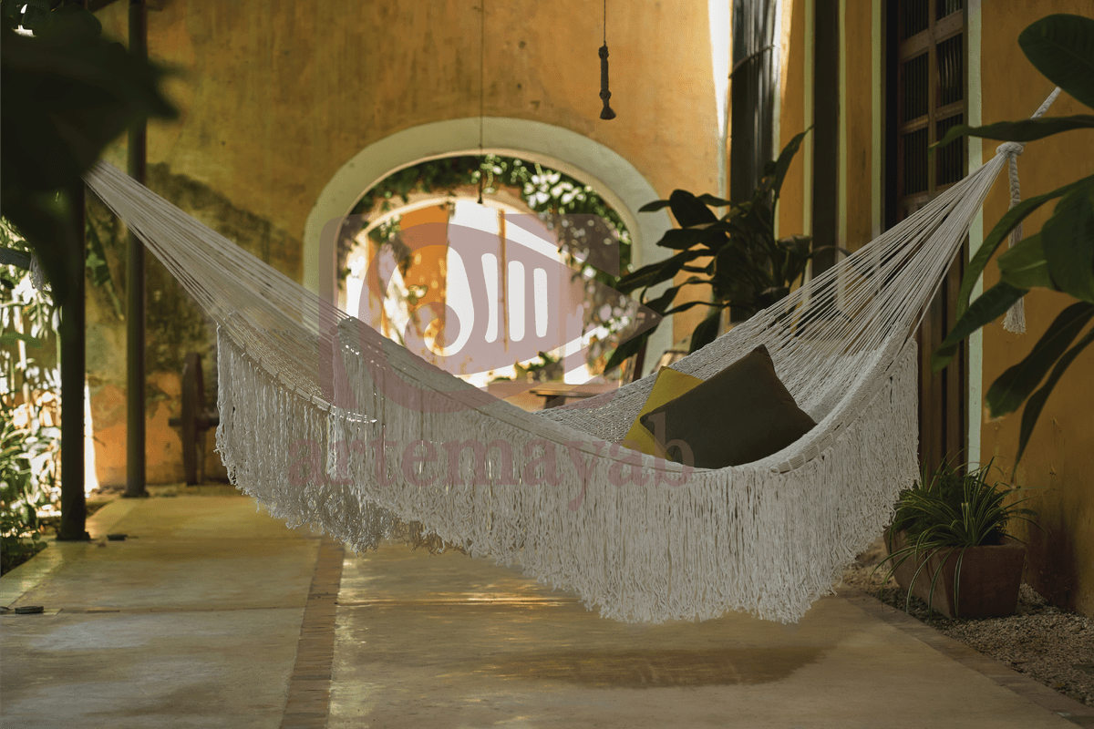 Ivory Cascade, hand woven rope Authentic Mexican Hammock | Outdoorium