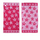 Jacquard Velour Reversible Beach Towel Hot Pink Stars | Outdoorium