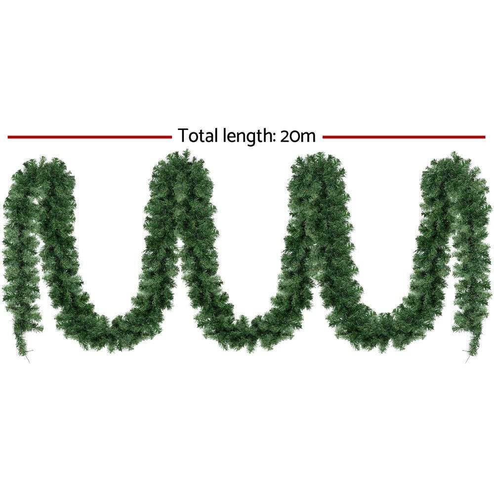 Jingle Jollys 20M Christmas Garland LED Lights Party Xmas Decorations 1400 Tips | Outdoorium
