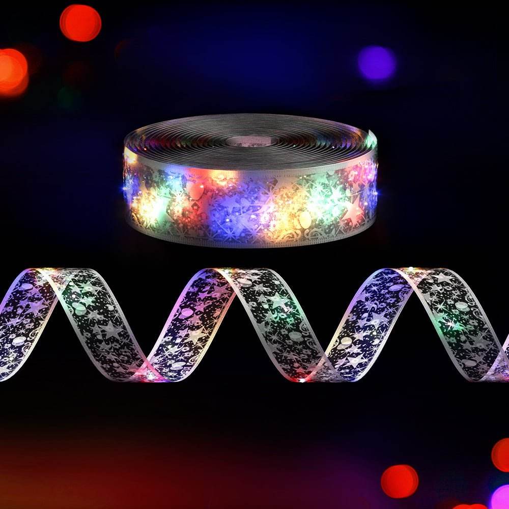 20M Christmas Lights Ribbon Fairy Light 200 LED Colored Jingle Jollys - Outdoorium