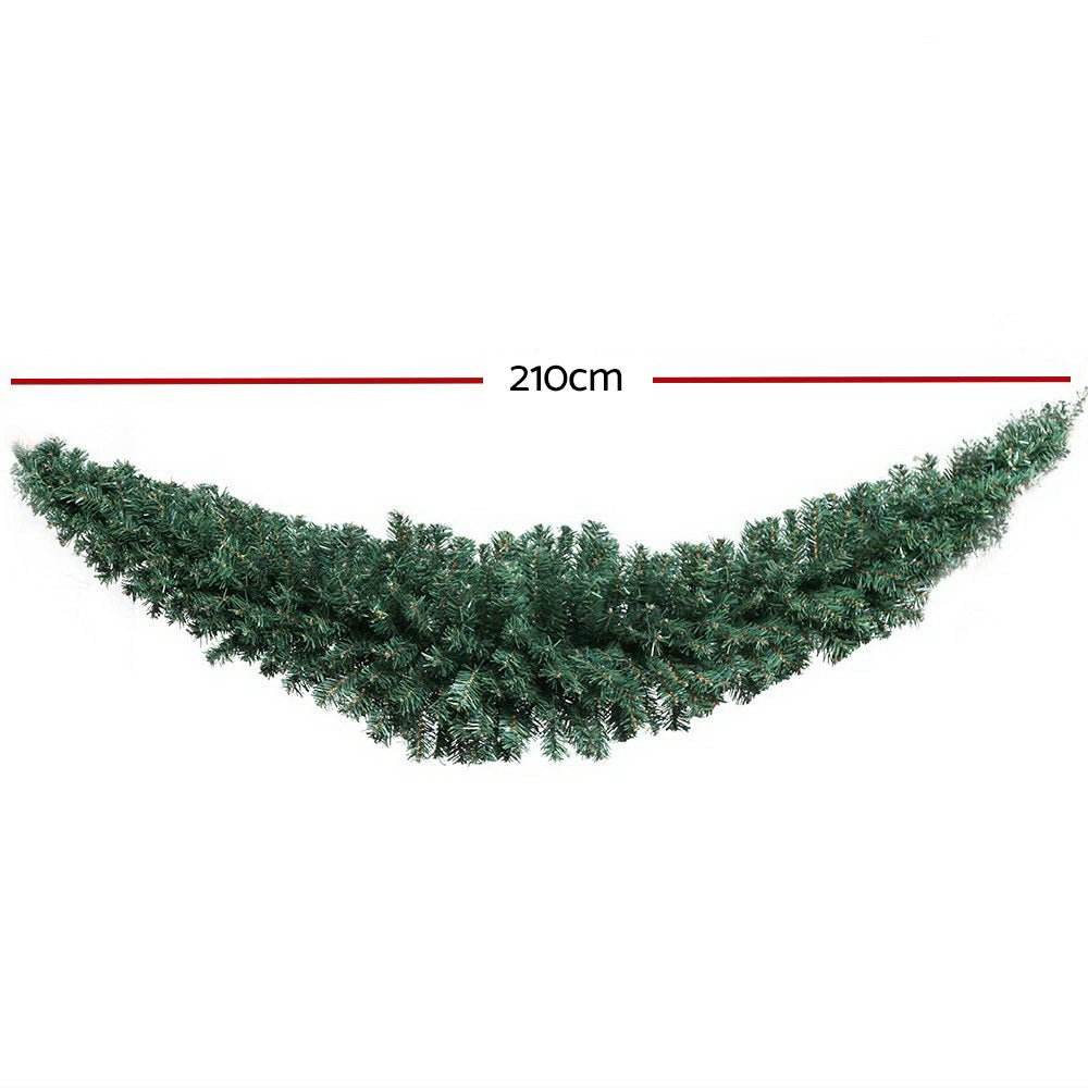 Jingle Jollys 2.1m Christmas Garland Xmas Decorations Green Wedding Party | Outdoorium