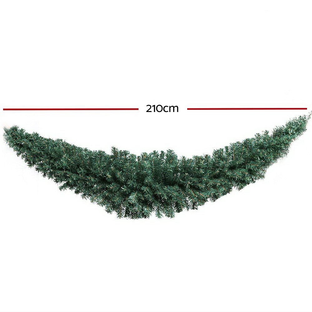 Jingle Jollys 2.1m Christmas Garland Xmas Decorations Green Wedding Party - Outdoorium