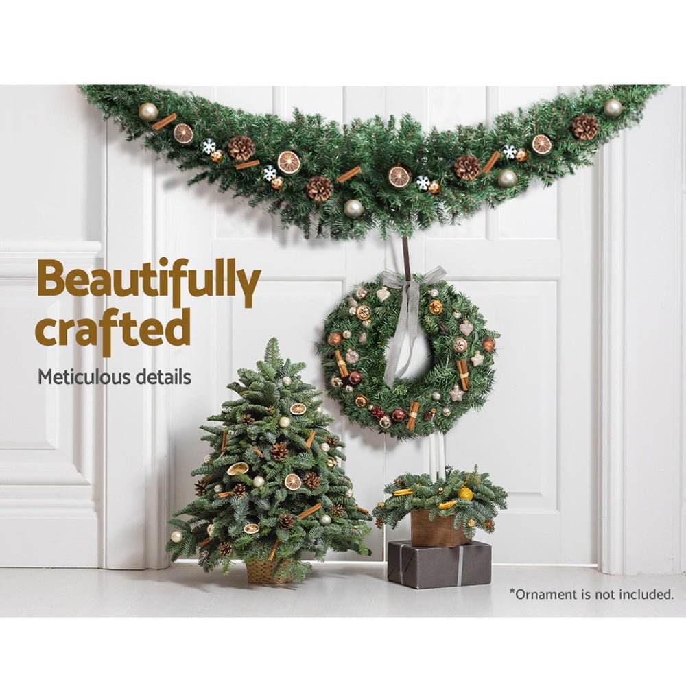 Jingle Jollys 2.1m Christmas Garland Xmas Decorations Green Wedding Party | Outdoorium