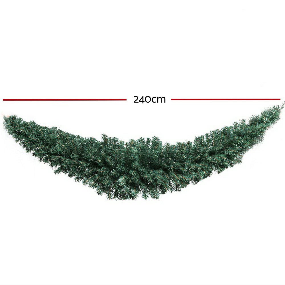 Jingle Jollys 2.4m Christmas Garland Xmas Decorations Green Wedding Party - Outdoorium