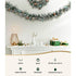 Jingle Jollys 2.7m Christmas Garland with Wreath Set LED Lights Snowy Xmas Decor - Outdoorium