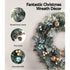 Jingle Jollys 2.7m Christmas Garland with Wreath Set LED Lights Snowy Xmas Decor - Outdoorium