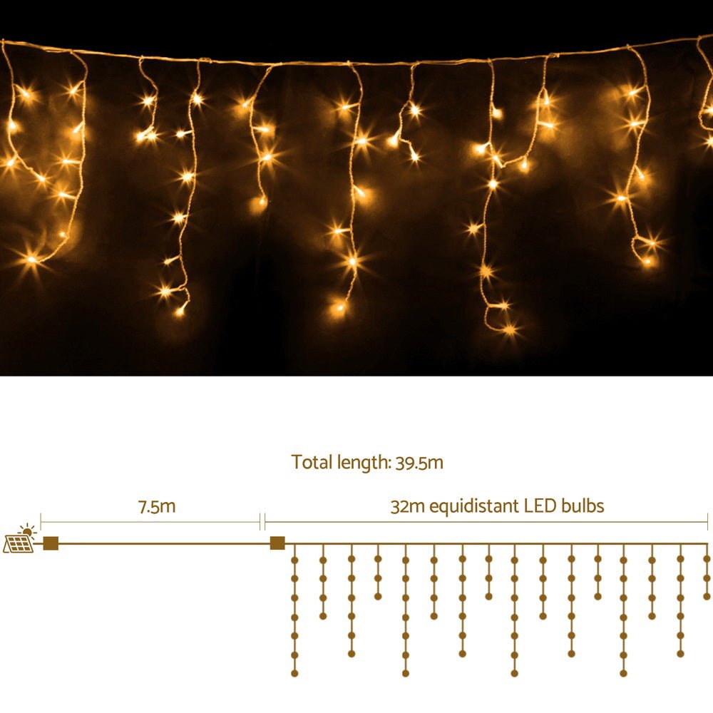 Jingle Jollys 32M Christmas Lights Icicle String Light 960 LED Decor Warm White - Outdoorium