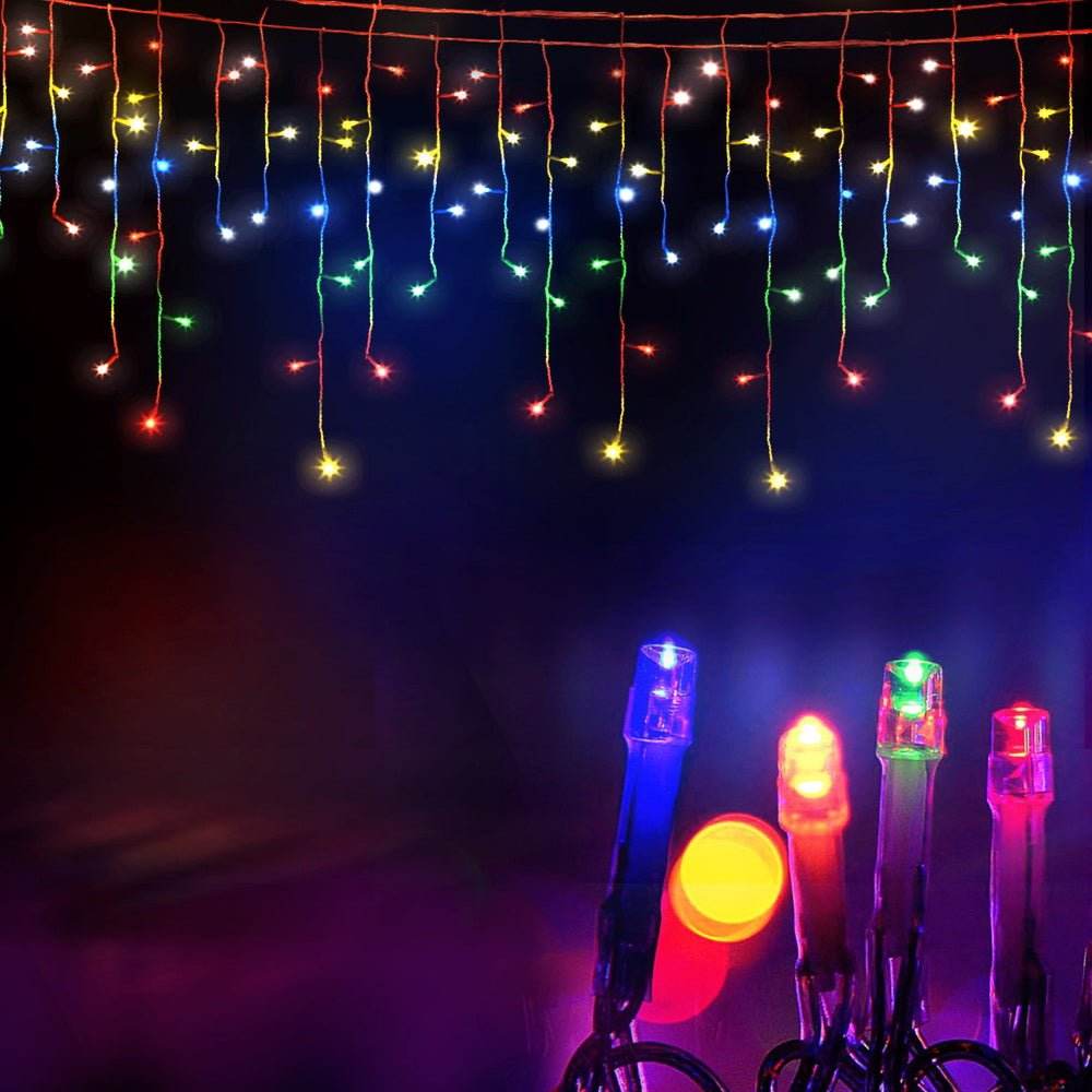 32M Christmas Lights Icicle Light 960 LED Multi - coloured Jingle Jollys | Outdoorium