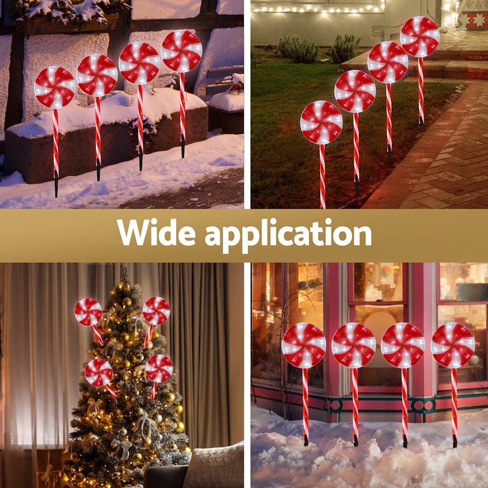 4 PCS Christmas Lights Path Ground Light Garden Decoration 112 LED Jingle Jollys | Outdoorium