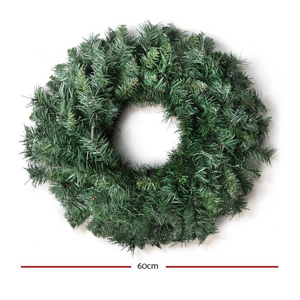 Jingle Jollys 60cm Christmas Wreath Garland Xmas Decorations Wedding Party | Outdoorium