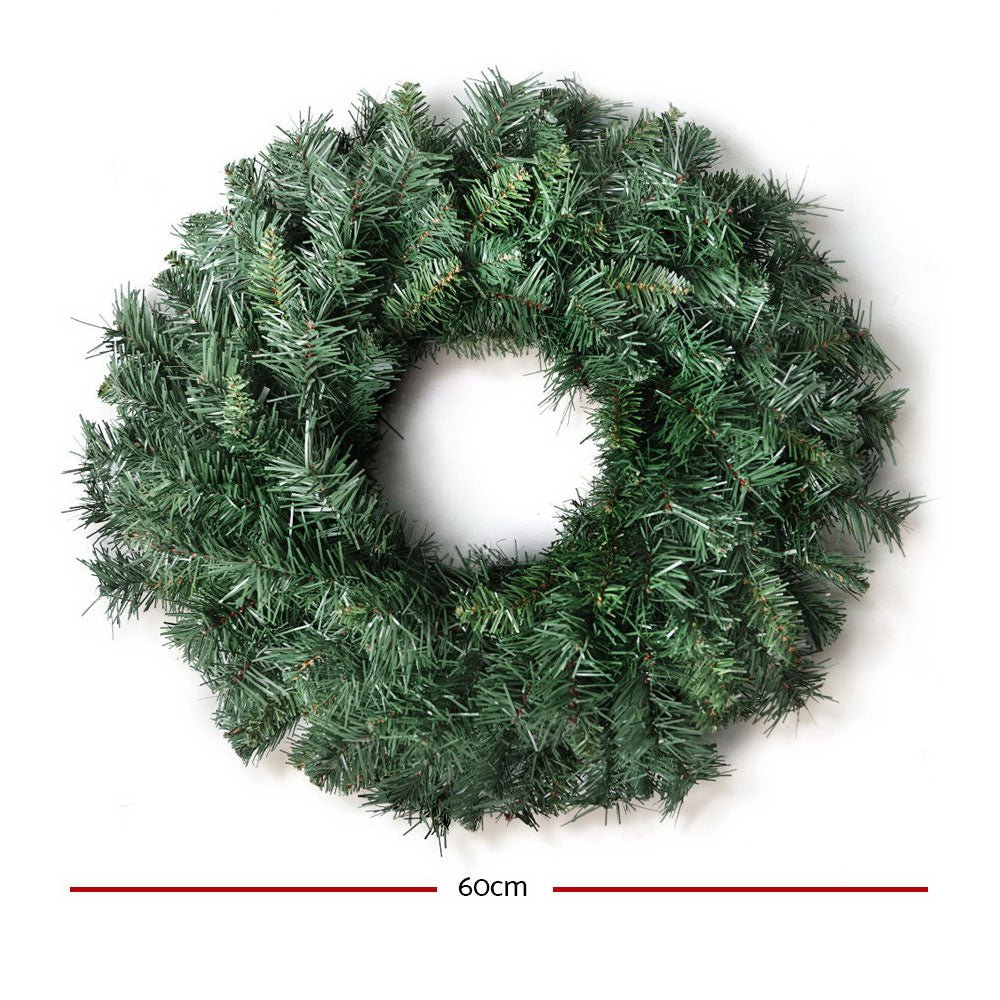 Jingle Jollys 60cm Christmas Wreath Garland Xmas Decorations Wedding Party - Outdoorium