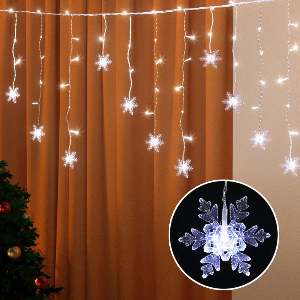 Jingle Jollys 6M Christmas Icicle Lights String Light 160 LED Solar Powered Cold - Outdoorium