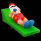 Jingle Jollys Christmas Inflatable Santa Bench 1.8M LED Illuminated Decorations | Outdoorium