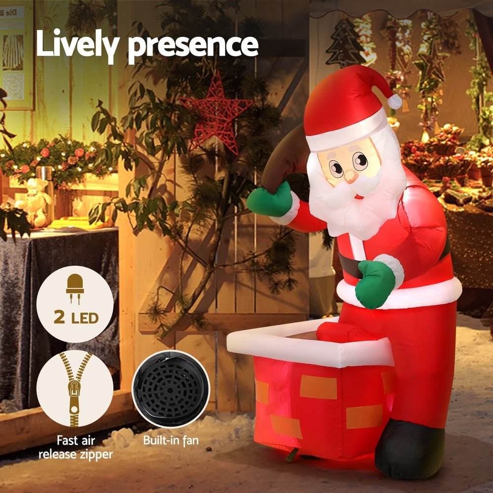 Jingle Jollys Christmas Inflatable Santa Illuminated Decorations | Outdoorium
