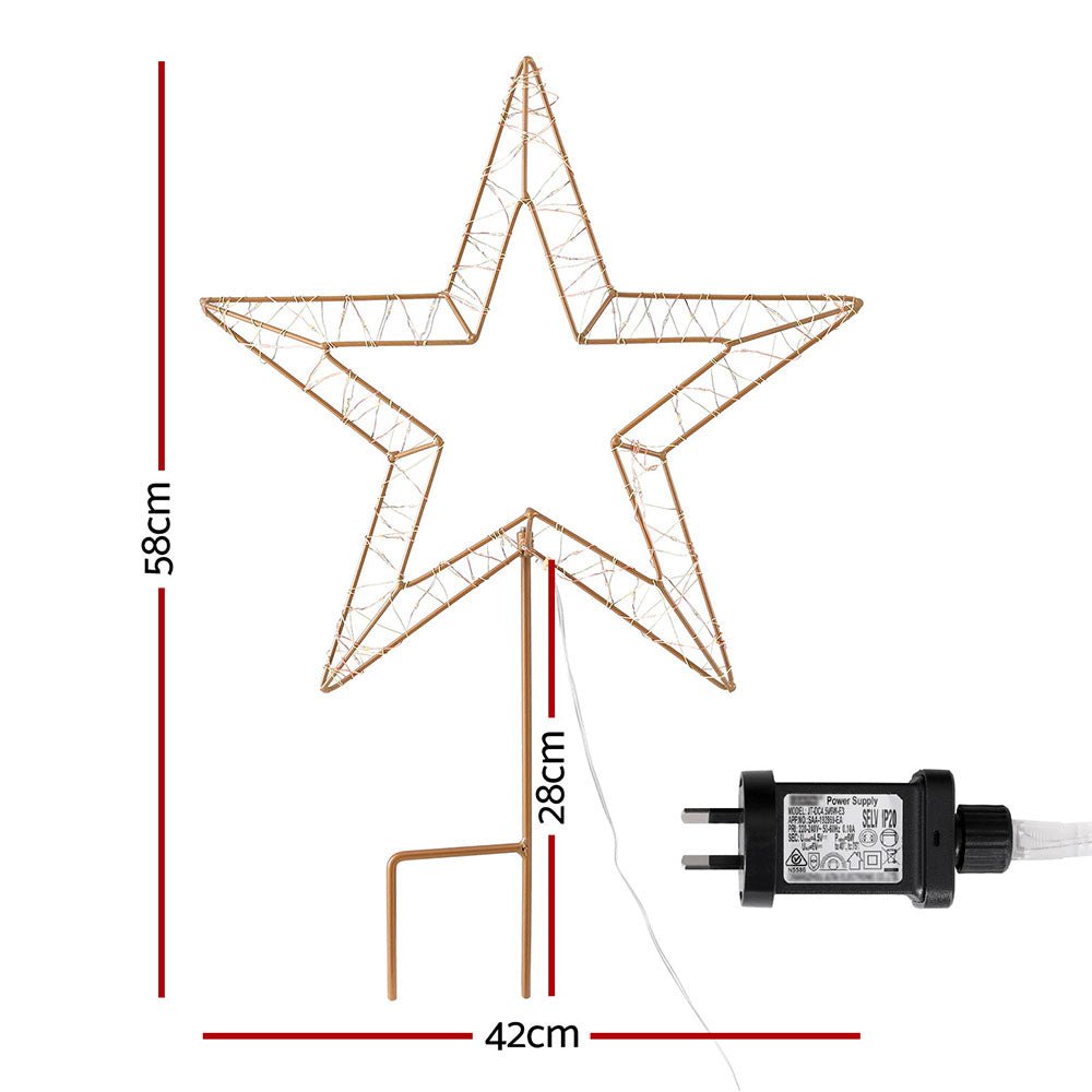 Jingle Jollys Christmas Lights 100 LED Fairy Light Ground Star Garden Decoration - Outdoorium