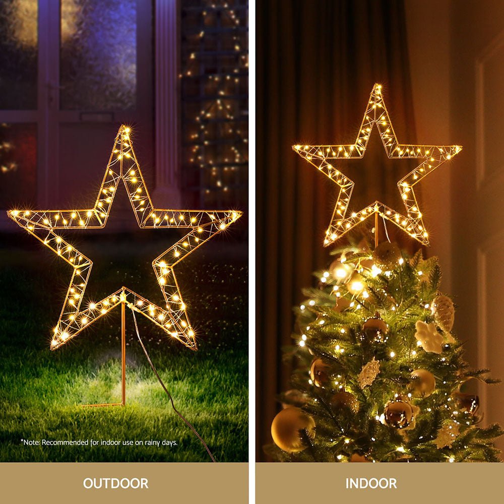 Jingle Jollys Christmas Lights 100 LED Fairy Light Ground Star Garden Decoration - Outdoorium