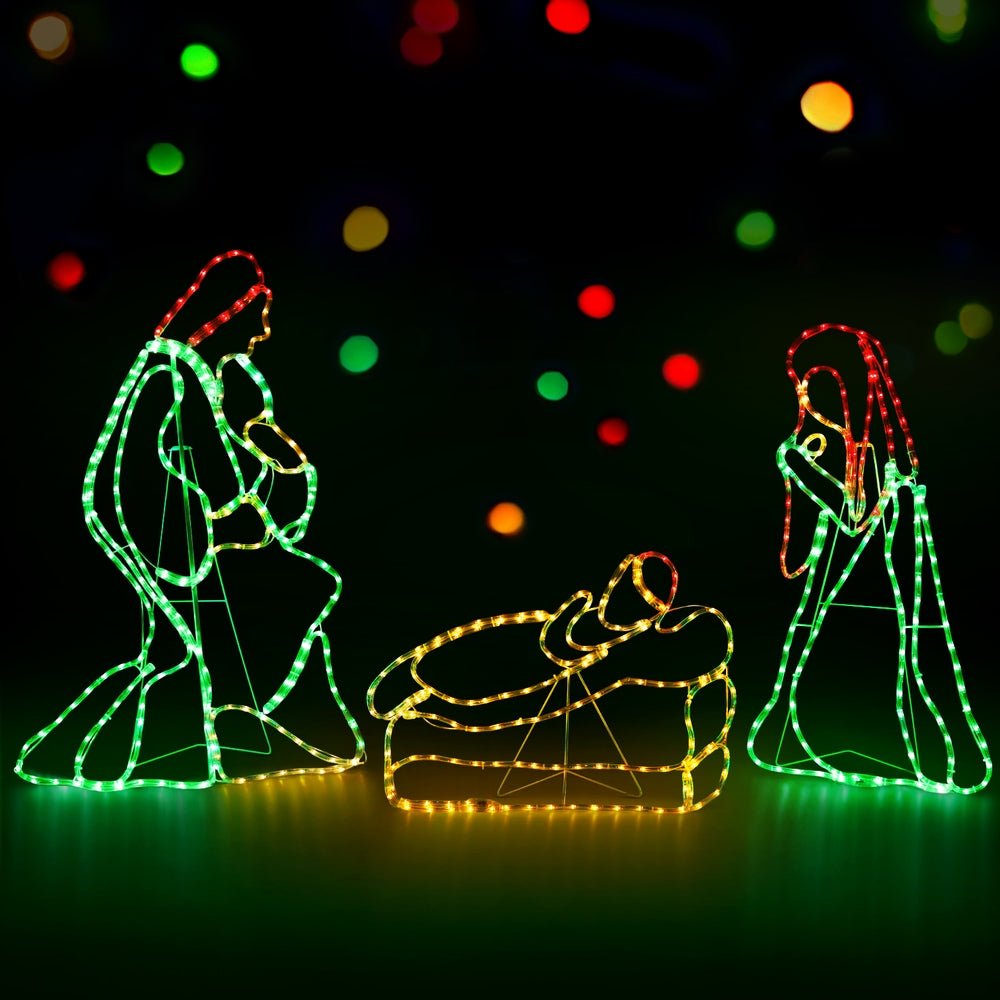 Jingle Jollys Christmas Lights 112cm Motif 552 LED Rope Light Outdoor Decoration - Outdoorium