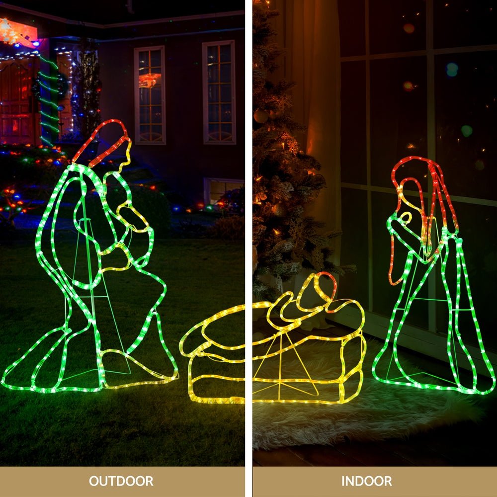 Jingle Jollys Christmas Lights 112cm Motif 552 LED Rope Light Outdoor Decoration - Outdoorium